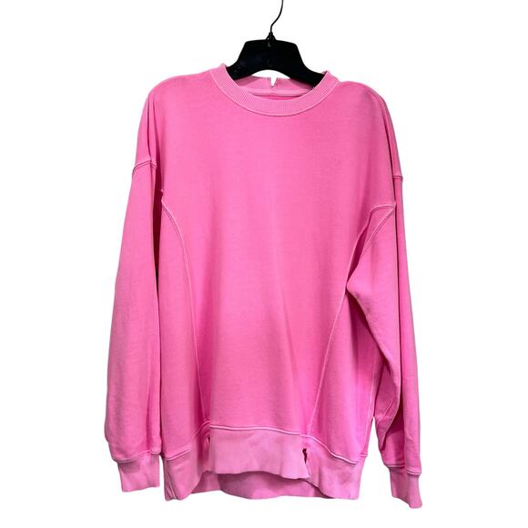 Aerie Oversized Crewneck Sweatshirt Pink Pullover Comfy Lounge Casual Sz XXS - Picture 1 of 8